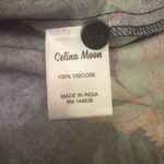 Celina Moon Floral Print Wrap Dress Red Trim Long Sleeve Casual Size M Black Size M Photo 7