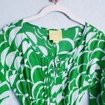 Anthropologie  Maeve Green and White Abstract Blouse Photo 5
