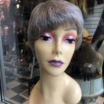 Grey silver wig sale human hair short pixie 2019 Gray Photo 2