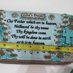 Teal Double Zip Studded Spiritual Tooled Cross Clutch Wallet Cowgirl Y2K Blue Photo 1