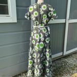 Vintage Floral‎ Maxi Dress with Green Accents White Size 4 Photo 1
