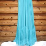 Mac Duggal 70254 Womens Blue Ruffled Shoulder Cut Out Lace Up Gown Dress Photo 11