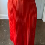 H&M Red Pleated Midi Skirt Photo 2