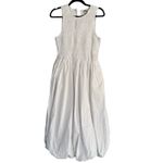 Madewell Melody Bubble Hem Smocked Midi Dress White Size XS Photo 3