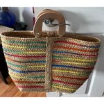 Antik Kraft  Tote Purse Women Large Rainbow Boho Beach‎ Hippie Woven Jute Photo 2