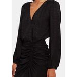 Krisa Black Long Sleeve High Low Surplice Dress Sz. XS Photo 2