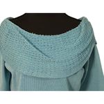 NWT Sharon Young Blue Off Shoulder Beaded Sweater Med Silk Blend Elegant Top Photo 2