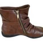 Sporto Brown Ruched Side Zip Slouchy Buckle Detail Bootie Women's Size 7 Photo 2