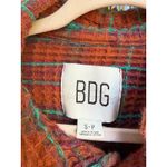 BDG  Urban Outfitters Plaid Waffle Knit Button Down Shirt Orange Teal Size Small Photo 3
