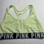 PINK - Victoria's Secret PINK by Victoria's Secret Crop Haut Court Green Racerback‎ Sports Bra M Photo 0