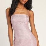 Lulus Earned Your Win Pink Metallic Lace-up Mini Dress - Size S Photo 0