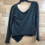 XS Black/Gold Knot Front Shrug with Rippled Material Very Light Weight Black Photo 2