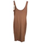 Naked Wardrobe Brown Sleeveless Bodycon Midi Dress Women's 3X Stretch Plus Photo 1