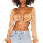 Camila Coelho NWT Camilla Coelho Kimmy Top in Soft Gold Size Extra Small Photo 0