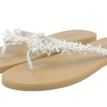 Newport News White Beaded Flip Flops Tropical Coastal Thong Sandals Size 10 Photo 6