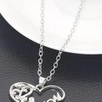 I Love You Mom Silver Heart Necklace Photo 1
