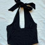 ZARA Black halter neck corset top crop top with tie detail Photo 0