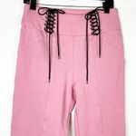 I am gia I.AM.GIA Women's Pink and Black lace up Trousers pants straight leg high rise Photo 3
