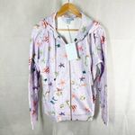 Hill House  Purple Sea Creatures Hooded Terry Cloth The Allie Zip Up Size Medium Photo 1