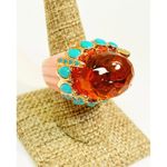 NWT Parker Kennedy “Candi” Statement Cocktail Ring Size 7/8 MSRP $90 Blue Photo 3