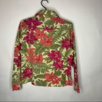 Vtg Floral Cotton Pearl Button Jacket Medium Pink Photo 5