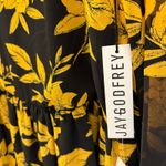 Jay Godfrey  Black Yellow Floral Long Sleeve Drop Waist Dress NWT MSRP$395 Size 6 Photo 4