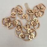 Chunky Oval Link Chain Necklace Rose Gold Textured Statement Choker jewelry Photo 3