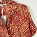 Rose + Olive NWT Printed V-Neck Cropped Buttondown Shirt Size Small S NEW Photo 2