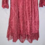NWT Ryan Michelle Pink Eyelet Lace Long Sleeve V Neck Mini Dress Size M Photo 3
