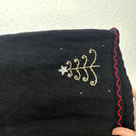 Vintage Ugly Sweater Christmas Storybook Vest Womens Size Medium 90s Beaded Black Photo 6