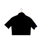 ZARA NWT  Knitwear Collection Short Sleeve Contrast Mock Neck Sweater S Black Photo 4