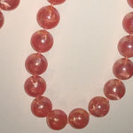 Vintage Pink Swirl Shimmer Iridescent Beads Chunky Beaded Retro Boho Necklace Photo 1