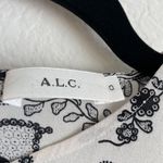A.L.C. Black & White Floral Silk Sleeveless Blouse Photo 9