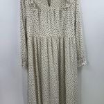 Madewell Smocked Ruffle-Shoulder Midi Dress in Inkbrush Dots Size Medium Photo 8