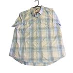 Eddie Bauer NWT Women’s Blue Plaid Short-sleeve Outdoor Adventure Shirt X-Large Photo 1