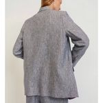 Everlane  The Linen Oversized striped Blazer Gray NEW Photo 1