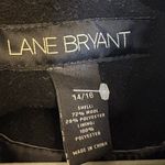 Lane Bryant Black Wool Blend Belted Utility Coat Military Funnel Neck 14/16 Photo 2