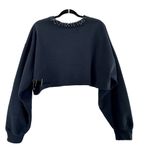 Carmar Los Angeles Distressed Safety Pin Cropped Sweatshirt Black Sz M Edgy Y2K Size M Photo 2