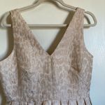 J.Crew Factory New Pink Rose Gold V Neck Jacquard Flare Dress Photo 6