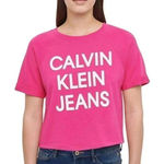 Calvin Klein Jeans White logo cropped sweatshirt womens size Lg Photo 1