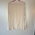 Karen Scott  Cream Long Sleeve Shirt 3/4 buttons Photo 1