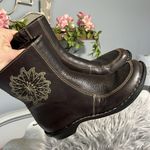 Tsonga Brown Leather Boots Ankle Booties Womens 38 7.5 South Africa Embroidered Photo 10