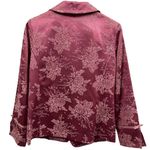 Susan Graver  Embroidered Brocade Pink Bow Floral 3 Button Blazer Jacket Womens S Photo 6
