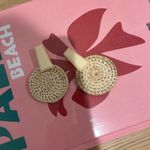 Oversized Wicker Statement Earrings from Greece Tan Photo 3