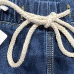 Floral Blooming Size M Boyfriend Jeans Blue Denim Distressed Busted Knee Pull On Photo 6