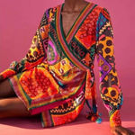 Farm Rio NEW Dotted Patch Scarf Wrap Dress Medium M Photo 0