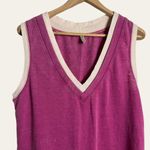 Free People Pink V-Neck Tabk Top Bodysuit Size L Photo 5