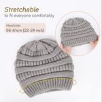 Grey and Black Satin Lined Beanie Gray Photo 6