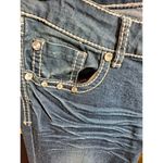 ViVi Dina Embellished Boot Cut Jeans Crystal Cross Pocket Dark Wash Size 5 Blue Photo 7