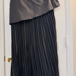 Commence Asymmetric Patchwork  Chiffon Pleated Maxi Skirt Size Large Photo 0